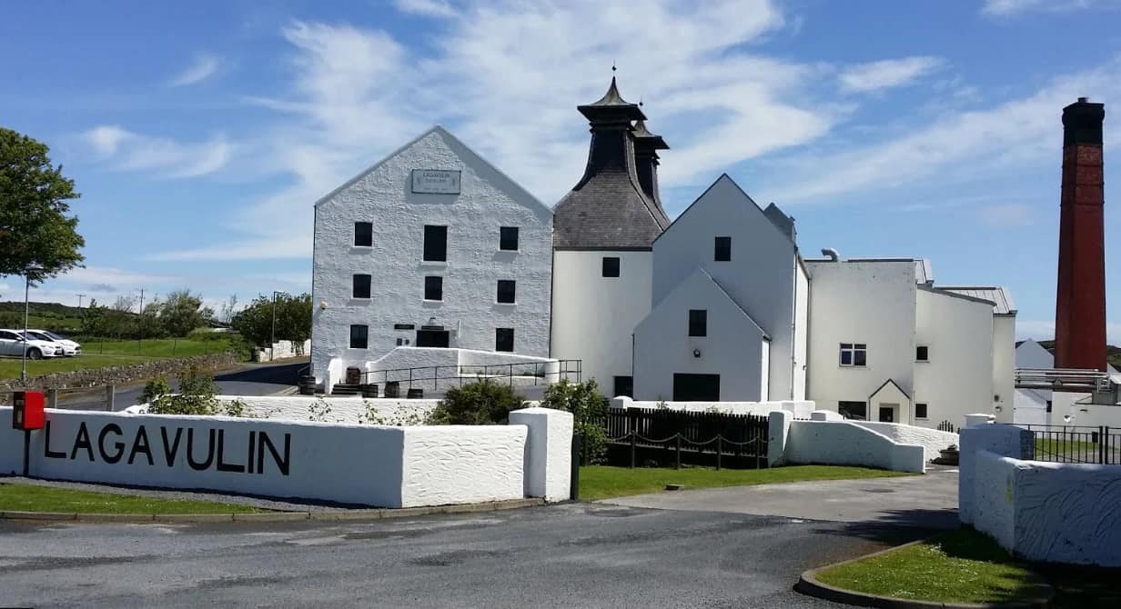 Landscape photograph of Lagavulin distillery.