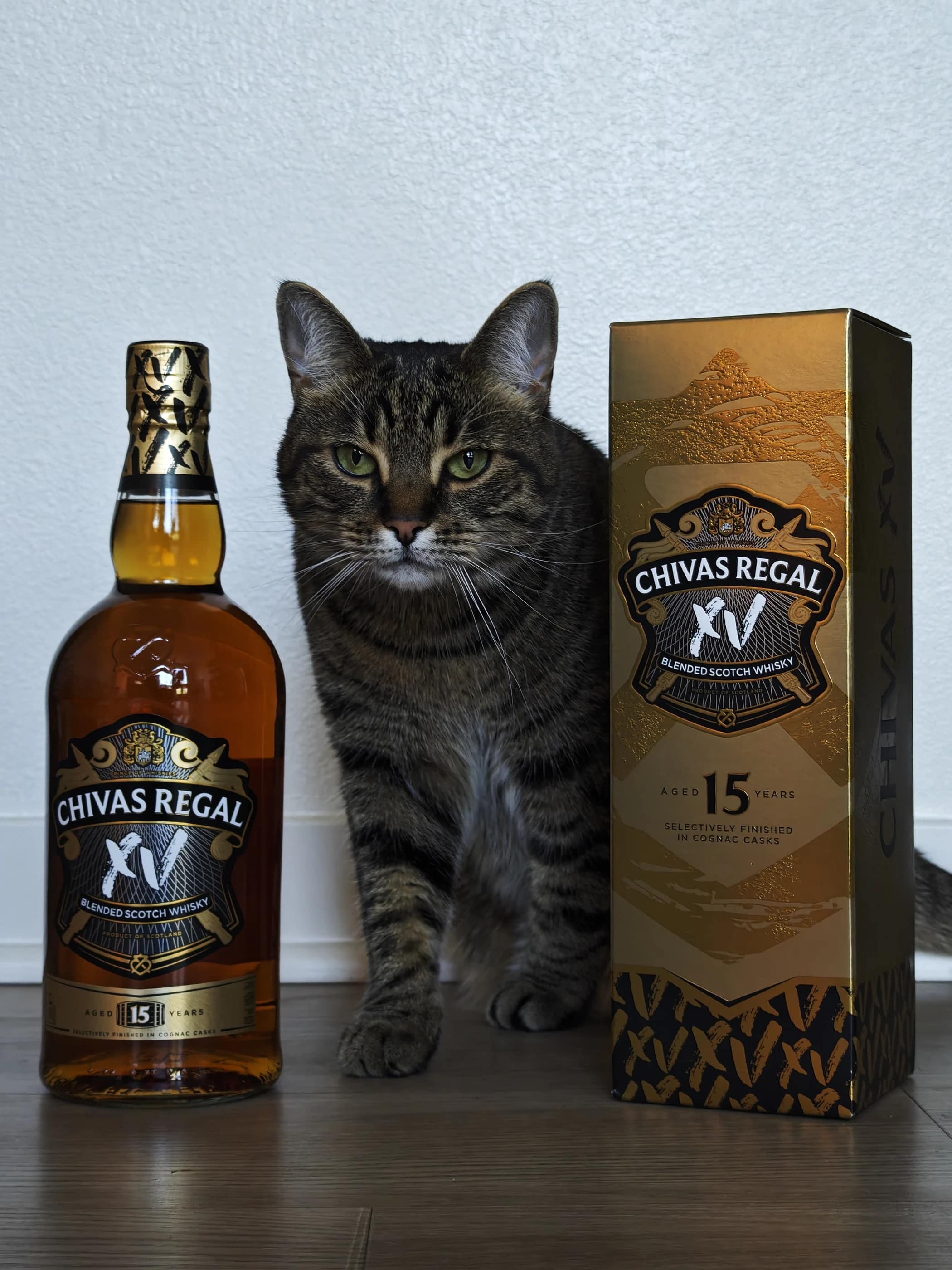 Collection photograph filed under the owner-supplied working label “Chivas Regal XV 15”; bottle facts await review.