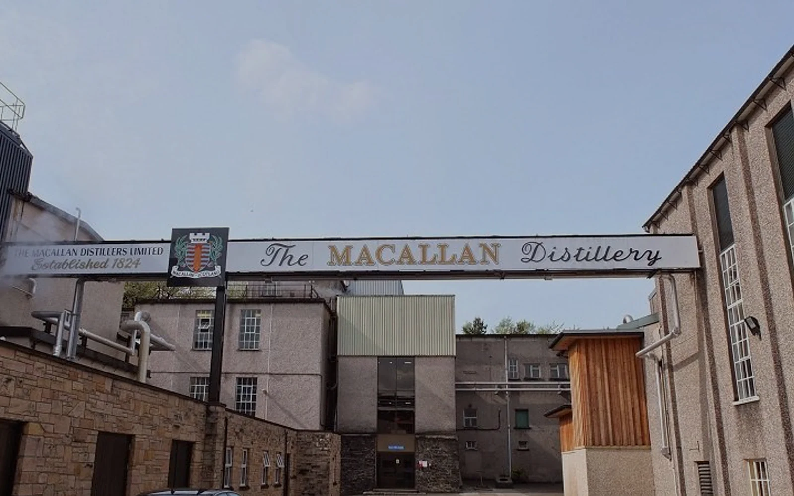 The earlier Macallan distillery buildings before the current production complex opened.