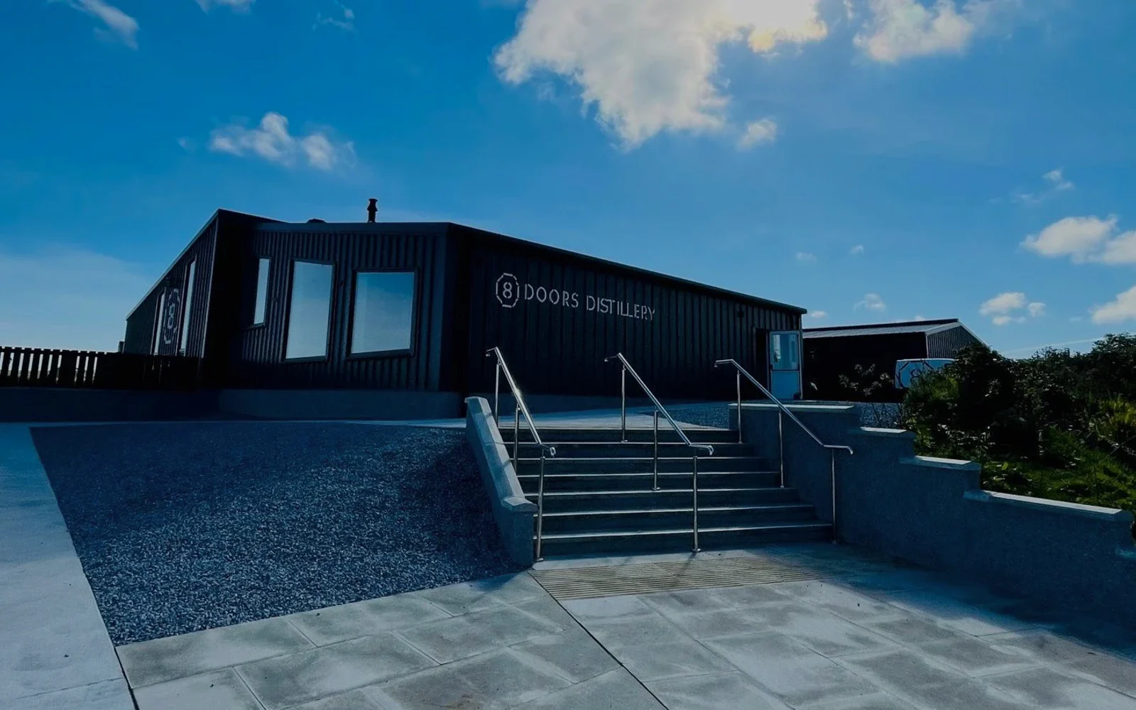 Landscape photograph of 8 Doors distillery.
