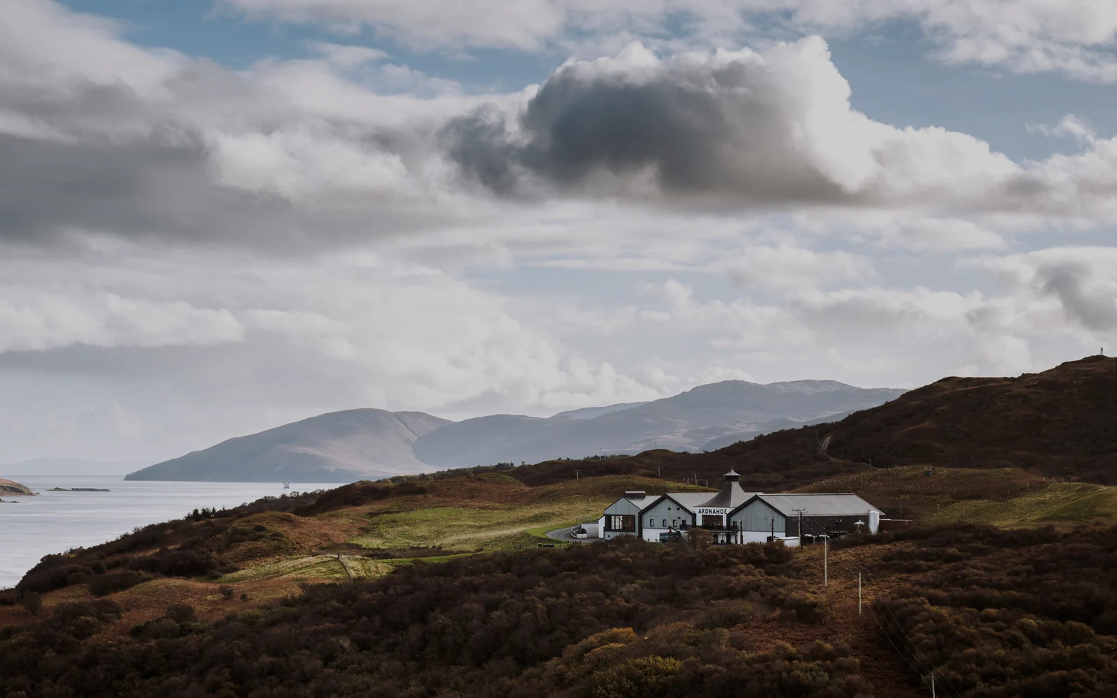 Landscape photograph of Ardnahoe distillery.