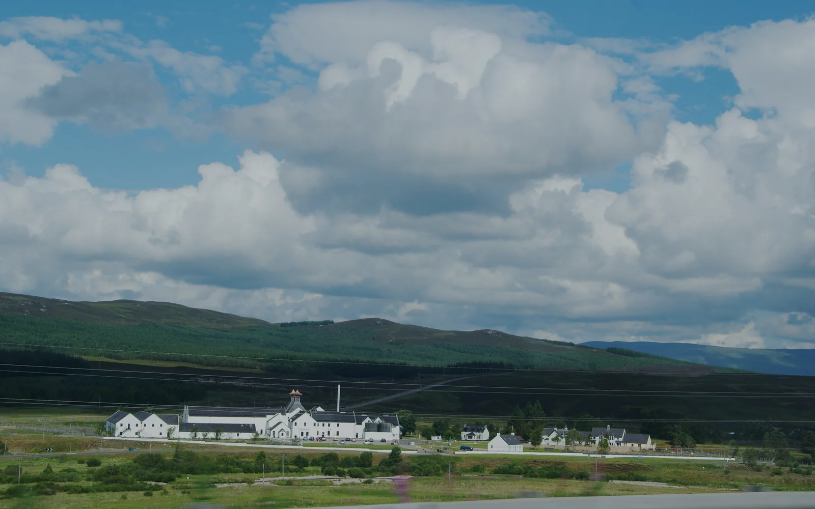 Landscape photograph of Dalwhinnie distillery.