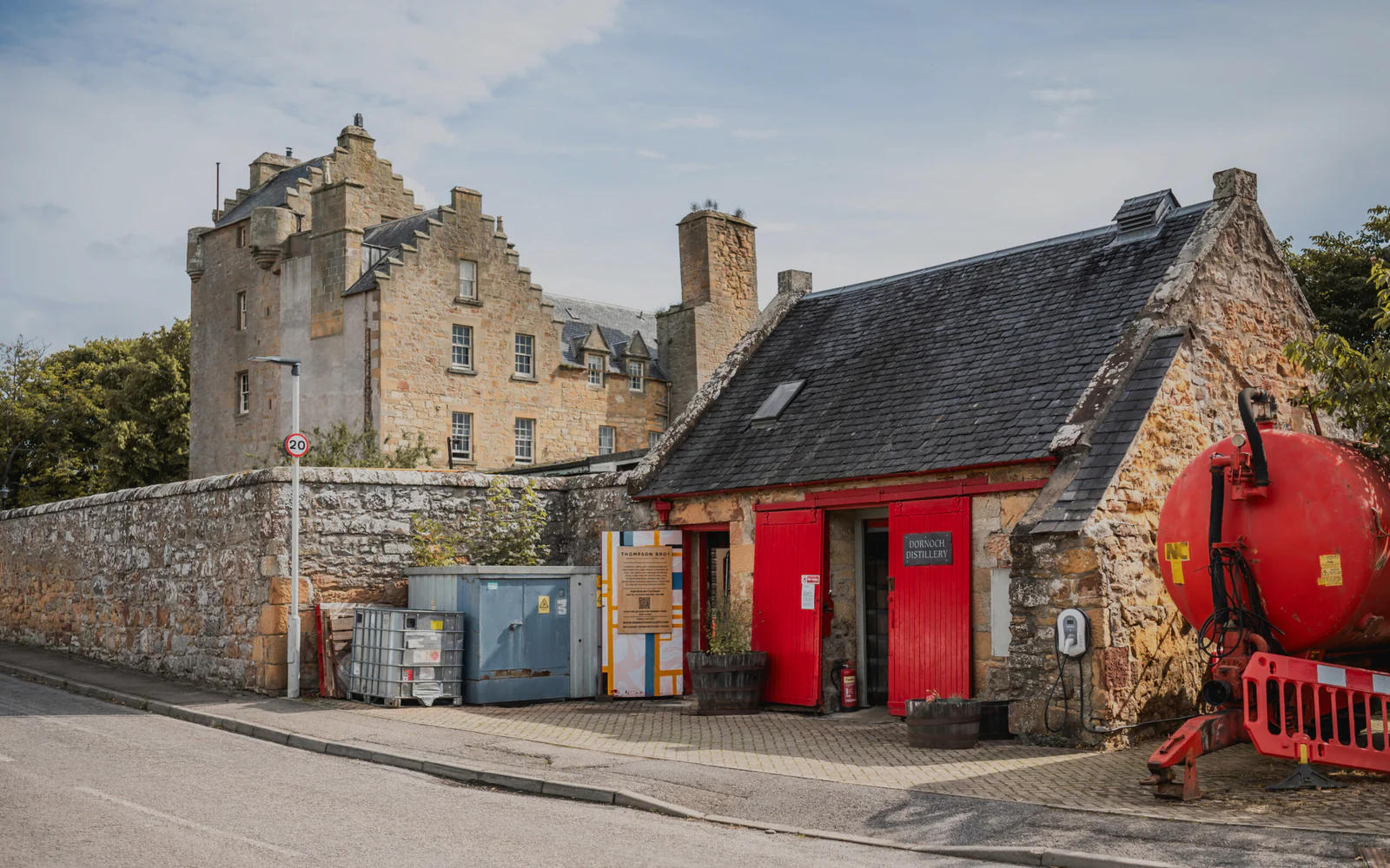 Landscape photograph of Dornoch distillery.