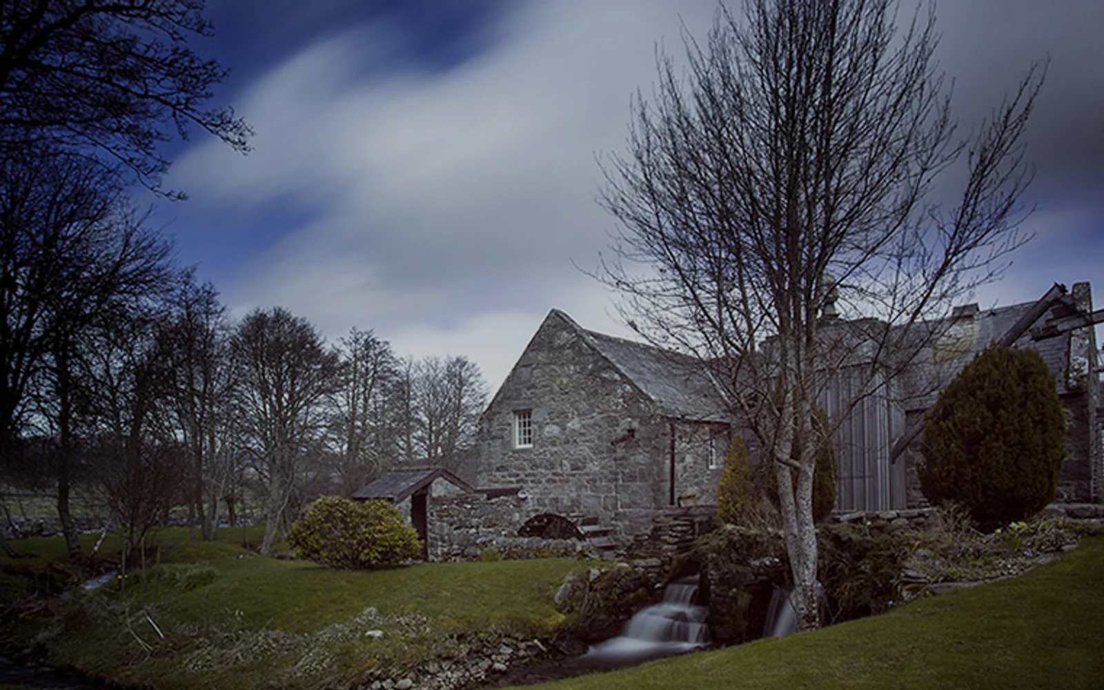 Landscape photograph of Speyside distillery.