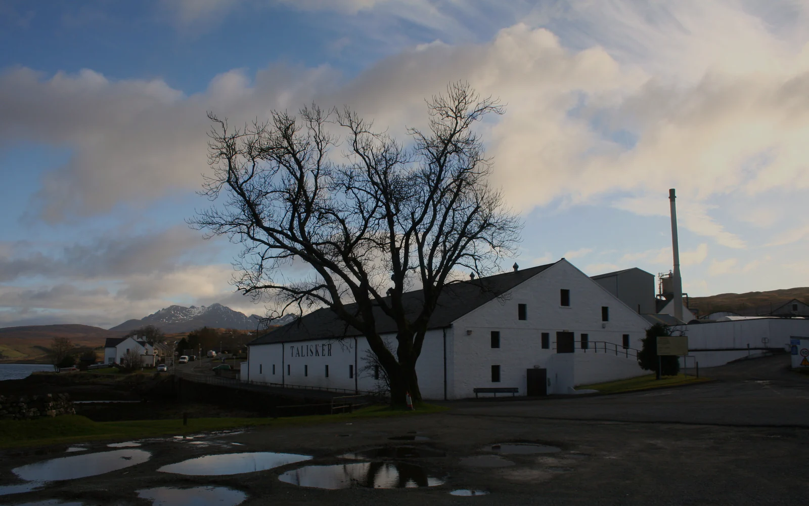 Landscape photograph of Talisker distillery.