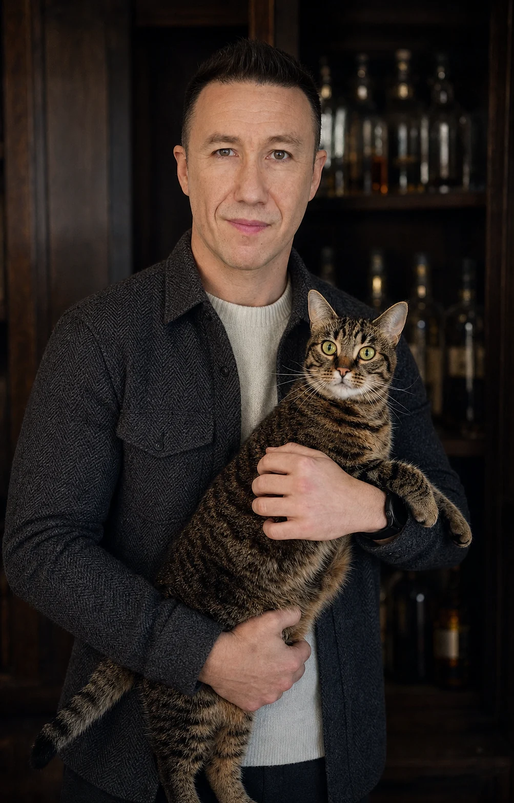 Martin Miles holding Lynxy.