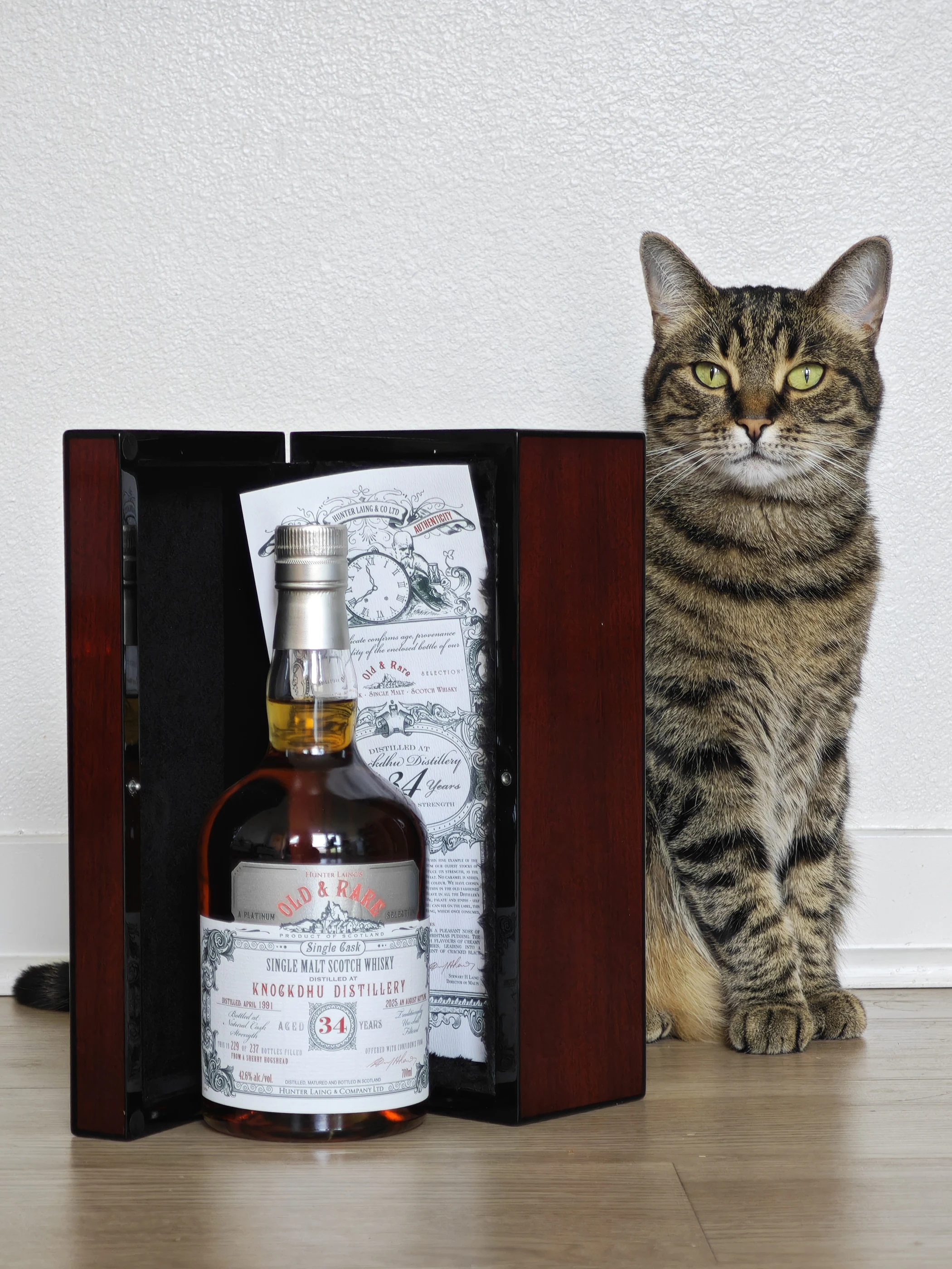 Collection photograph filed under the owner-supplied working label “Knockdhu 34”; bottle facts await review.