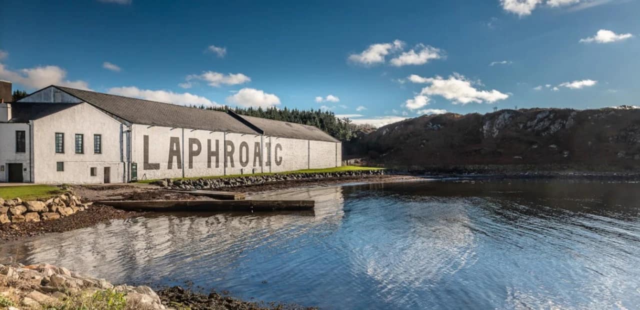 Landscape photograph of Laphroaig distillery.