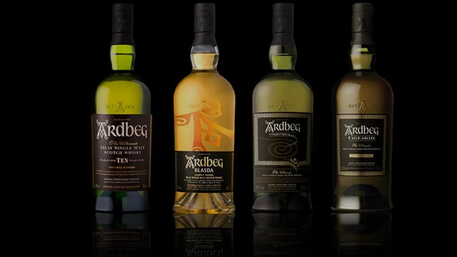 A group of Ardbeg whisky expressions from the editorial archive.