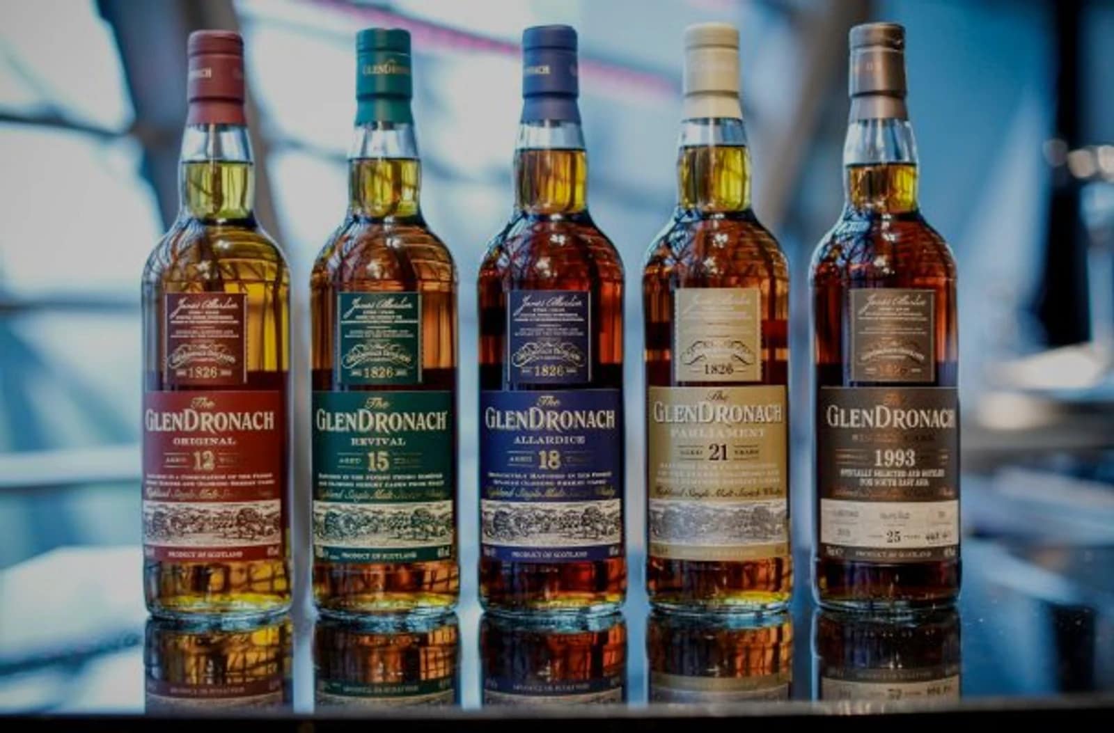 A group of The Glendronach whisky expressions from the editorial archive.