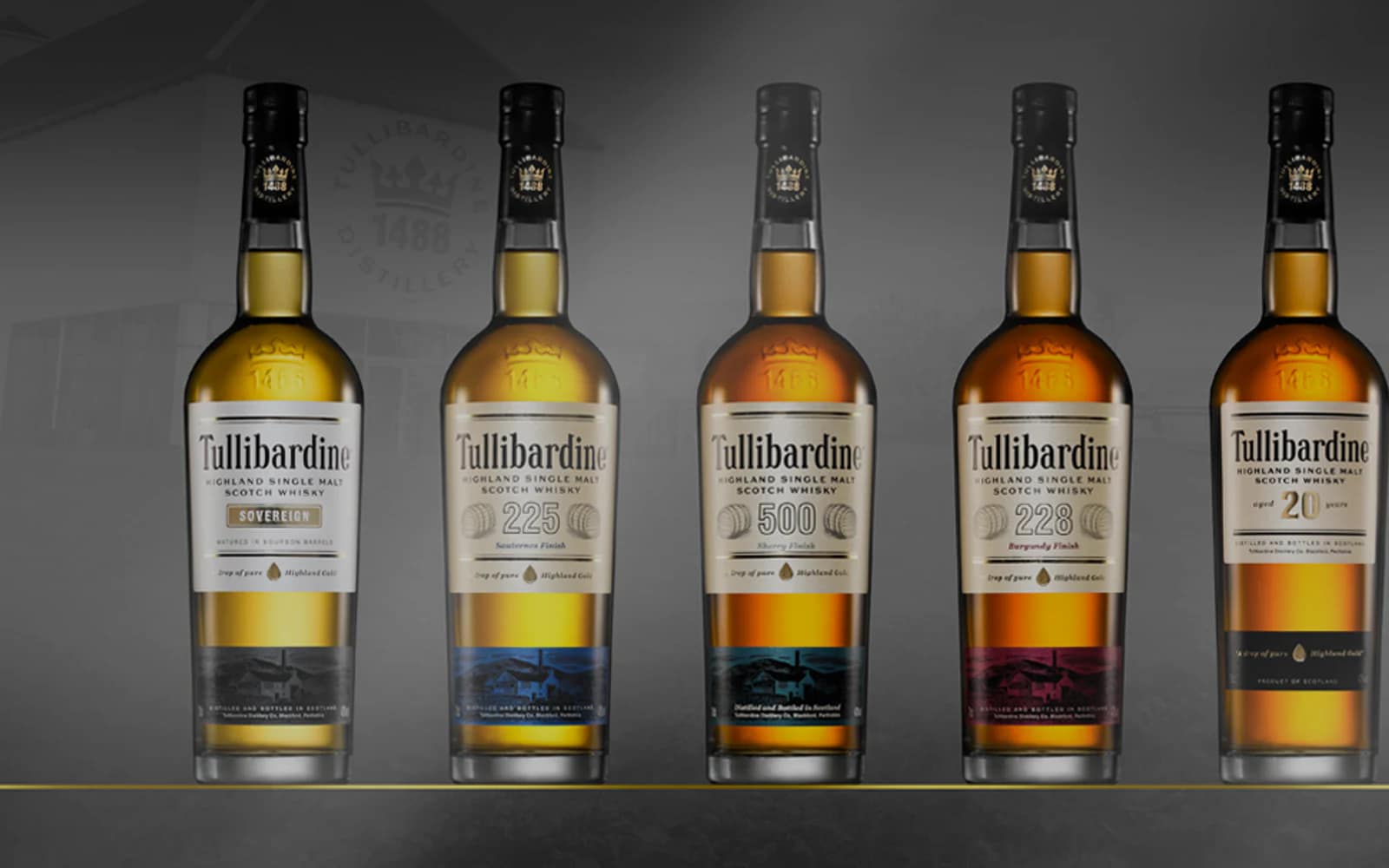 Tullibardine production and whisky-making detail.