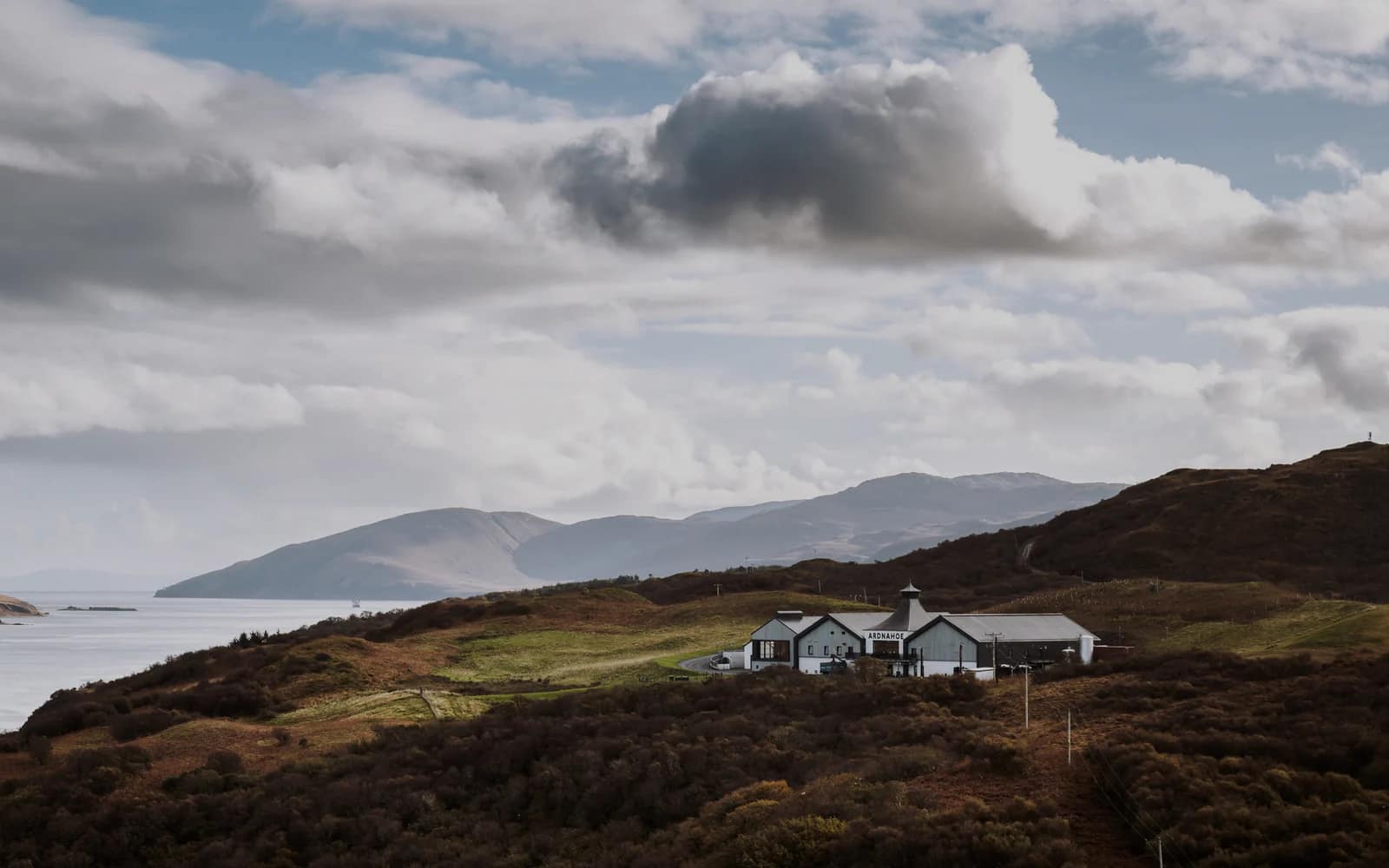 Landscape photograph of Ardnahoe distillery.