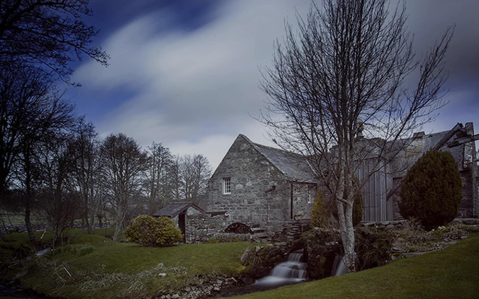 Landscape photograph of Speyside distillery.