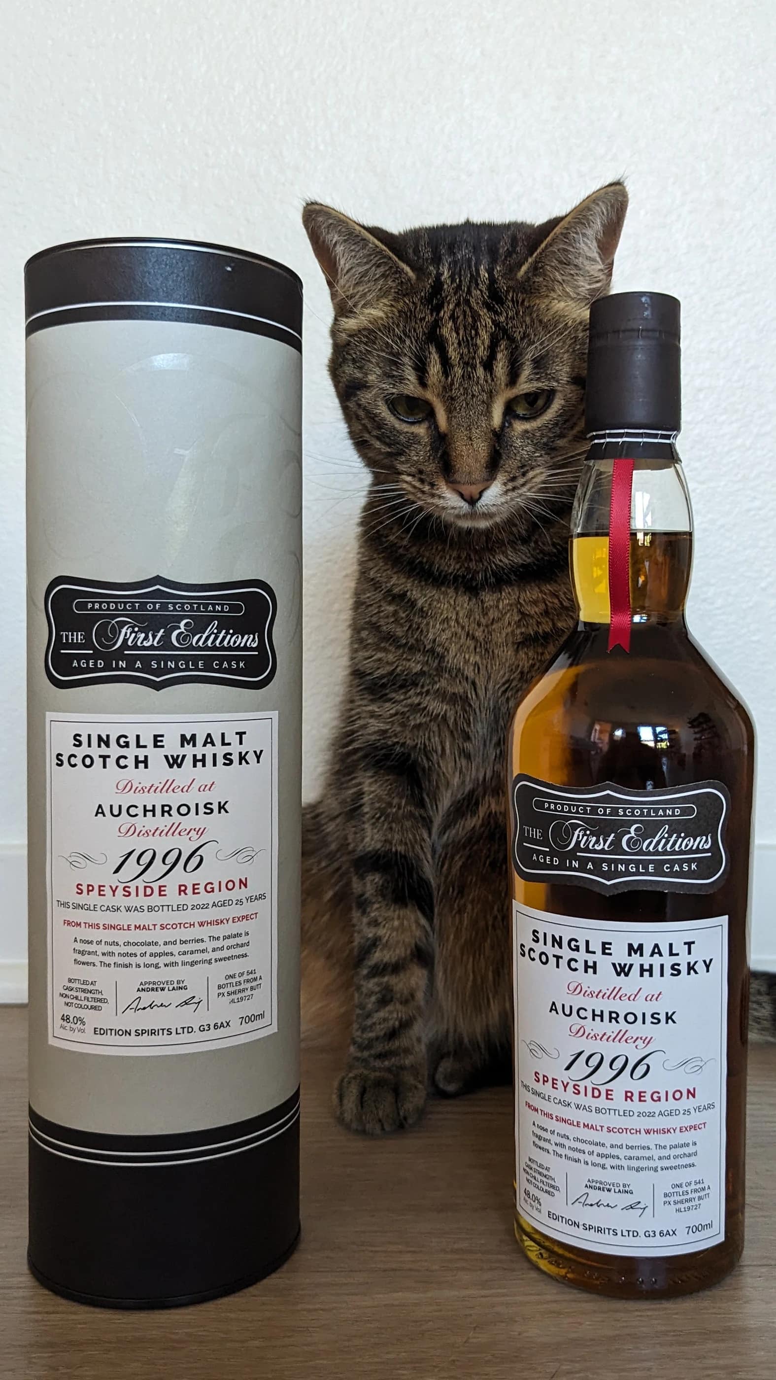 Collection photograph filed under the owner-supplied working label “Auchroisk 25”; bottle facts await review.