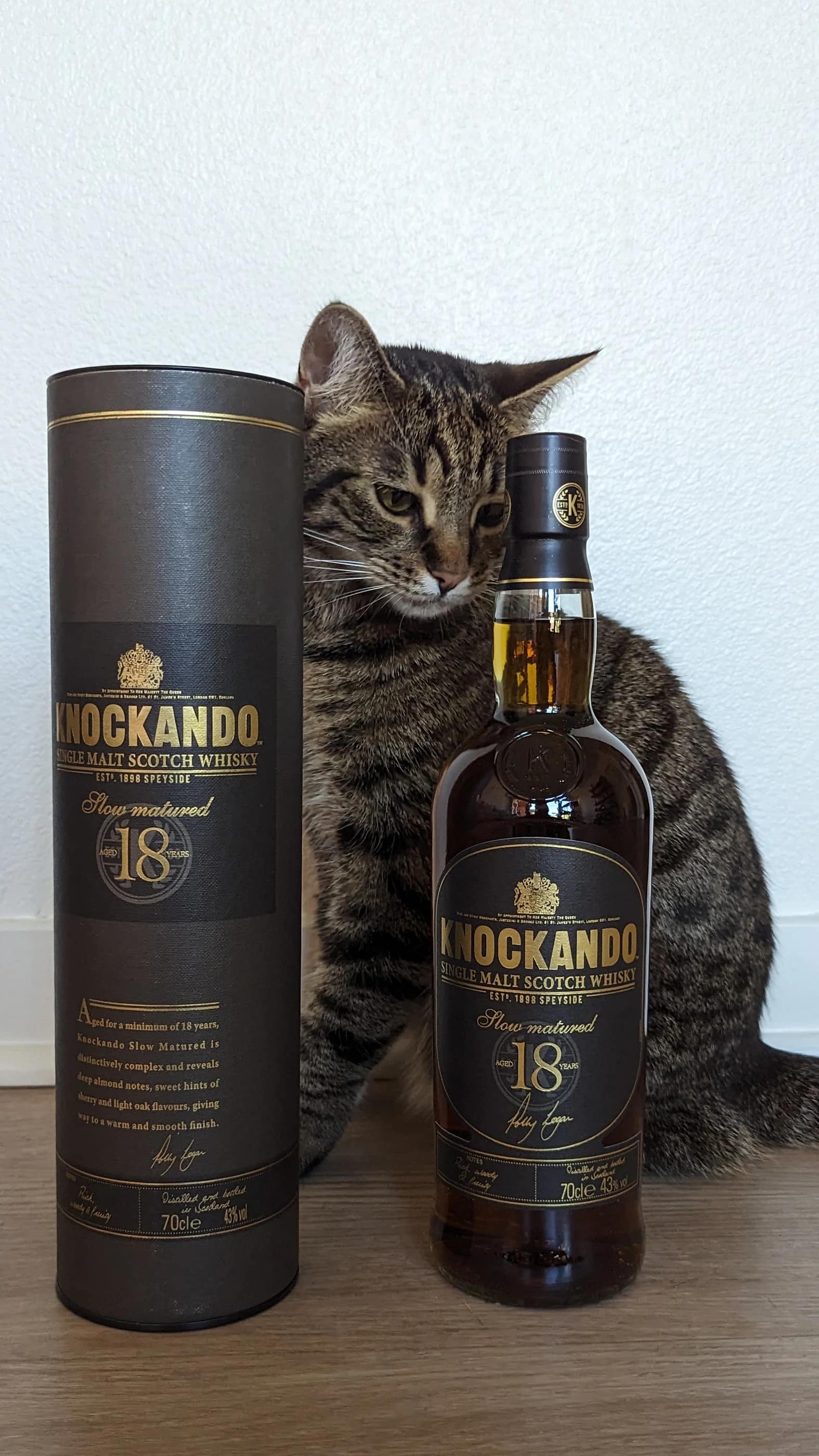 Collection photograph filed under the owner-supplied working label “Knockando 18”; bottle facts await review.