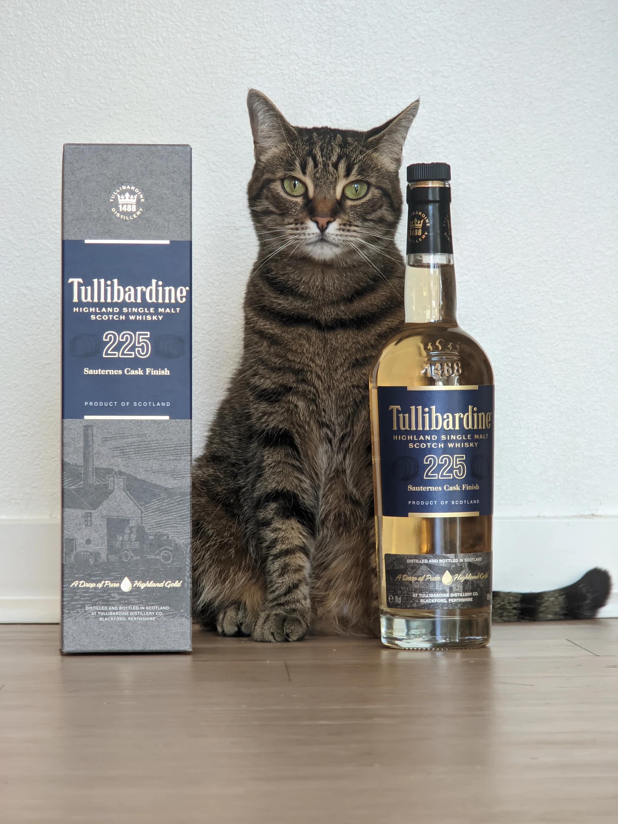 Collection photograph filed under the owner-supplied working label “Tullibardine 225”; bottle facts await review.